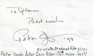 peter fonda actor producer wyatt in easy rider movie signed index card jsa coa