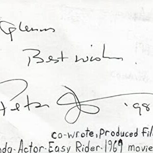 Peter Fonda Actor Producer Wyatt in Easy Rider Movie Signed Index Card JSA COA