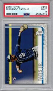 2019 topps baseball #410 fernando tatis jr. rookie card graded psa 9 mint