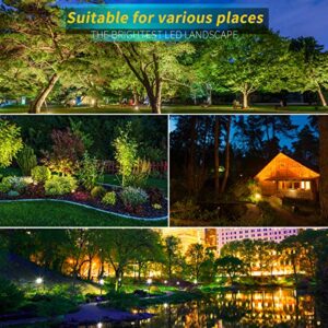 LEACOCO LED Landscape Lights,5W 120V AC Outdoor Pathway Garden Yard Spotlight,IP65 Waterproof Garden Flood Light,Outdoor Spotlight with Stake,UL Cord 5-ft with Plug (Pack of 2, Warm White)