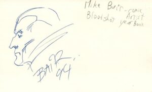 mike bair cartoonist bloodshot autographed signed sketched index card jsa coa