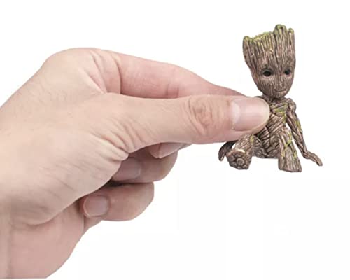 ZEshops Miniature Fairy Garden Sitting Groot Figurine PVC Statue Groot in for Kids Home Car Decor Gift