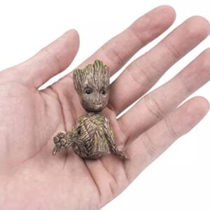 ZEshops Miniature Fairy Garden Sitting Groot Figurine PVC Statue Groot in for Kids Home Car Decor Gift