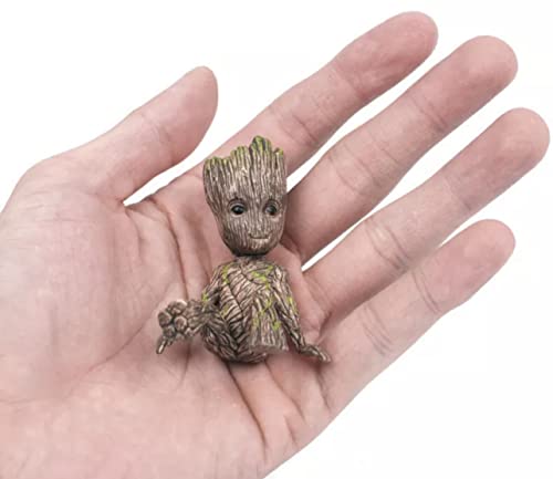 ZEshops Miniature Fairy Garden Sitting Groot Figurine PVC Statue Groot in for Kids Home Car Decor Gift