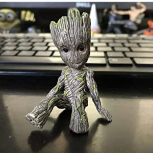 ZEshops Miniature Fairy Garden Sitting Groot Figurine PVC Statue Groot in for Kids Home Car Decor Gift