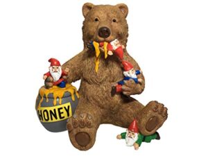 glitzglam miniature bear and gnomes with honey – a garden gnome statue for your fairy garden