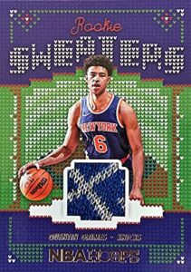 2021-22 panini nba hoops quentin grimes sweater patch rookie card rc – new york knicks
