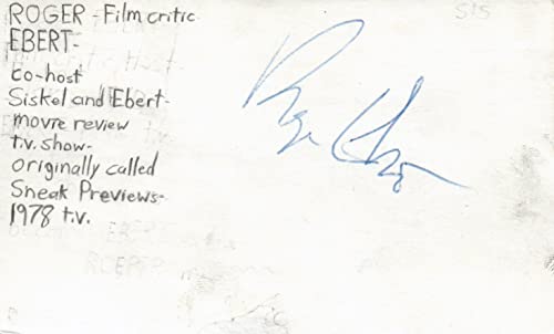 Roger Ebert Film Critic Host Movie Autographed Signed Index Card JSA COA