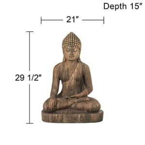 John Timberland Zen Buddha Outdoor Statue 29 1/2" High Floor Sitting Weathered for Yard Garden Lawn