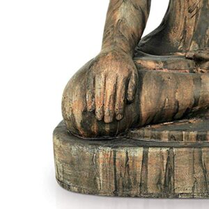 John Timberland Zen Buddha Outdoor Statue 29 1/2" High Floor Sitting Weathered for Yard Garden Lawn