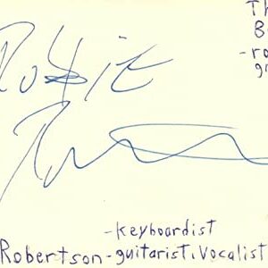 Robbie Robertson Guitar Keyboard Vocals The Band Music Signed Index Card JSA COA