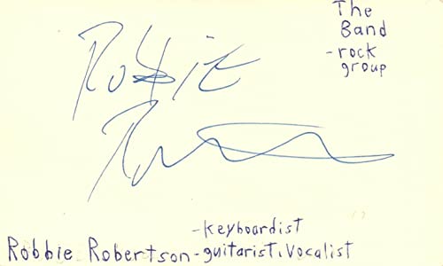 Robbie Robertson Guitar Keyboard Vocals The Band Music Signed Index Card JSA COA