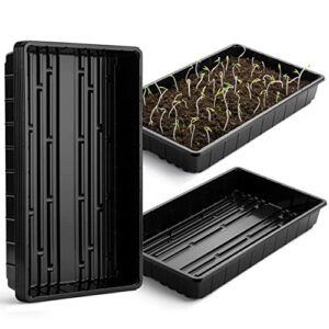 mr. pen- plastic growing trays, 5 pack, black, plant tray, seed tray, seedling tray, propagation tray, plant trays for seedlings, planting trays, microgreens growing trays, seedling starter trays