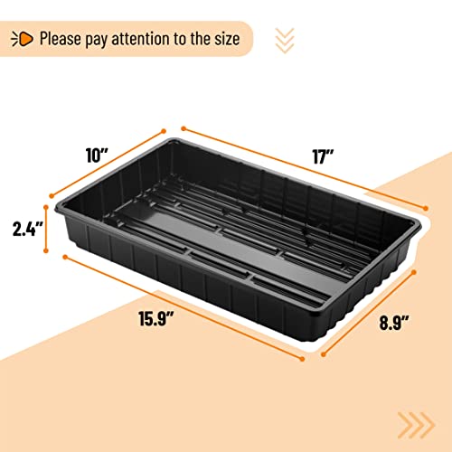 Mr. Pen- Plastic Growing Trays, 5 Pack, Black, Plant Tray, Seed Tray, Seedling Tray, Propagation Tray, Plant Trays for Seedlings, Planting Trays, Microgreens Growing Trays, Seedling Starter Trays