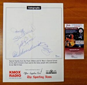 st louis for cardinals baseball event program signed by 5 incl. stan musial jsa coa