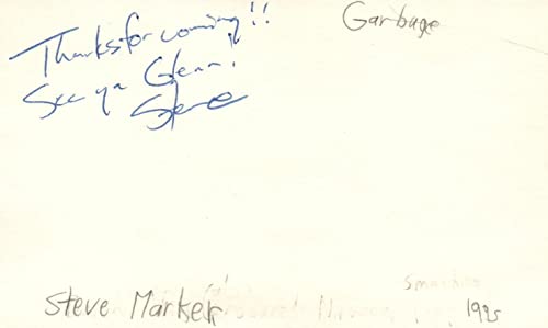 Steve Marker Guitarist Garbage Rock Band Music Signed Index Card JSA COA