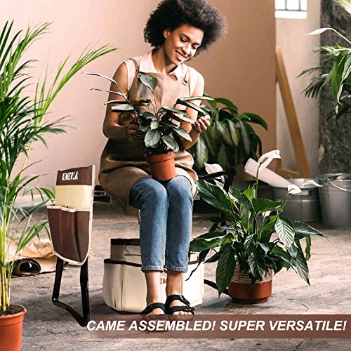 Aimerla Foldable Garden Kneeler Seat Heavy Duty {Soft Thick Kneeling Pad} Durable Garden Stool - 2 large Capacity Garden Tool Bags with Pockets - Portable Garden Bench for Indoor and Outdoor Gardening