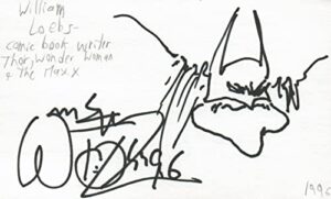 william loebs comic book artist cartoonist autographed signed index card jsa coa