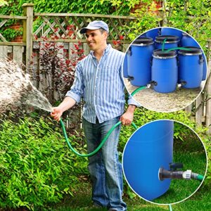 2 Pack Rain Barrel Spigot Kit - Suswillhit Water Barrel PVC Garden Diverter Kit with Bulkhead Fitting Hose Faucet Adapter and Thread Seal Tape for Water Tanks, Aquariums, Tubs, Pool, Garden Barrel