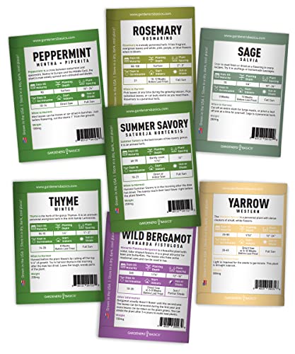 35 Herb Seeds for Planting Varieties Heirloom Non-GMO Seeds Indoors, Hydroponics, Outdoors - Basil, Lavender, Catnip, Cilantro, Oregano, Parsley, Peppermint, Rosemary and More by Gardeners Basics