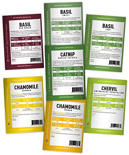 35 Herb Seeds for Planting Varieties Heirloom Non-GMO Seeds Indoors, Hydroponics, Outdoors - Basil, Lavender, Catnip, Cilantro, Oregano, Parsley, Peppermint, Rosemary and More by Gardeners Basics