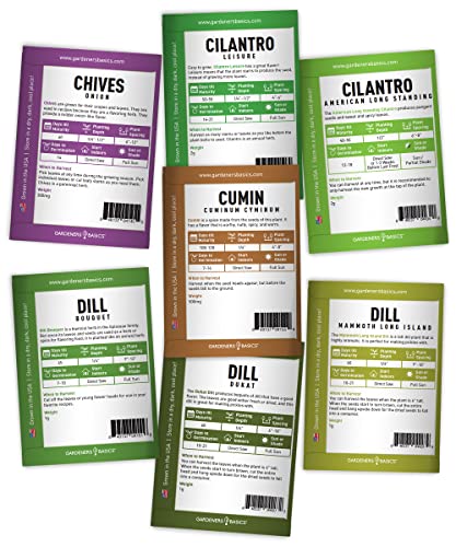 35 Herb Seeds for Planting Varieties Heirloom Non-GMO Seeds Indoors, Hydroponics, Outdoors - Basil, Lavender, Catnip, Cilantro, Oregano, Parsley, Peppermint, Rosemary and More by Gardeners Basics