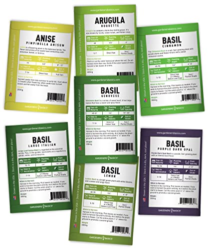 35 Herb Seeds for Planting Varieties Heirloom Non-GMO Seeds Indoors, Hydroponics, Outdoors - Basil, Lavender, Catnip, Cilantro, Oregano, Parsley, Peppermint, Rosemary and More by Gardeners Basics