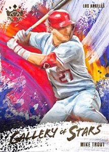 baseball trading card mlb 2020 panini diamond kings gallery of stars #6 mike trout nm near mint angels