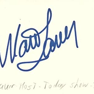 Matt Lauer TV Host Today Show Movie Autographed Signed Index Card JSA COA