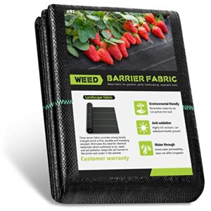 Landscape Fabric Weed Barrier, Heavy Duty Ground Cover Weed Barrier for Garden, Weed Blocker Fabric Control for Raised Beds, Weed Cloth Mulch for Landscaping, Garden Beds 4x50FT