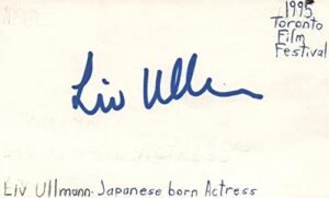 liv ullmann japanese born actress movie autographed signed index card jsa coa