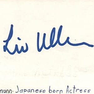 Liv Ullmann Japanese Born Actress Movie Autographed Signed Index Card JSA COA