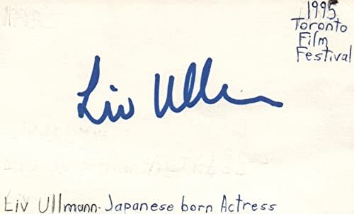 Liv Ullmann Japanese Born Actress Movie Autographed Signed Index Card JSA COA