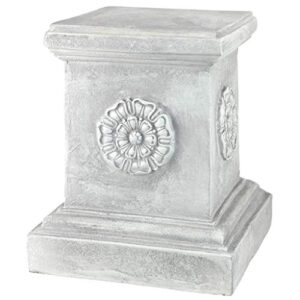 design toscano cl5194 english rosette sculptural garden plinth base statuary pedestal, large, antique stone