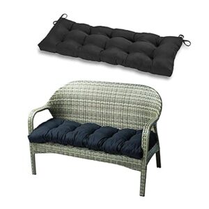 indoor/outdoor bench cushion, swing cushion, 51.2″x19.7″, for lounger garden furniture patio lounger bench (black)