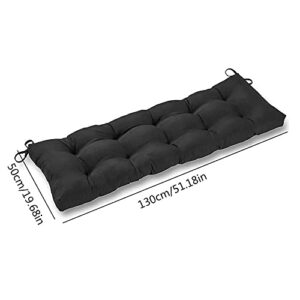 Indoor/Outdoor Bench Cushion, Swing Cushion, 51.2"x19.7", for Lounger Garden Furniture Patio Lounger Bench (Black)