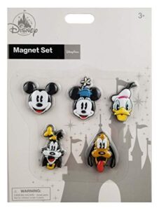 disney parks magnet – fab 5 – mickey, minnie, goofy, donald pluto – vintage faces set