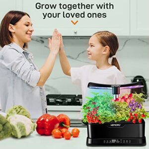 Hydroponic Growing System 12 Pods, HEMOPLT Herb Garden Kit Indoor, Indoor Garden with w/Full Spectrum 5L Water Tank, Height Adjustable (7" to 23"), Smart Timer, LED Grow Lights, Slient Pump