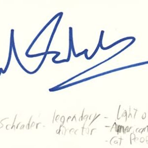 Paul Schrader Veteran Director Movie TV Autographed Signed Index Card JSA COA