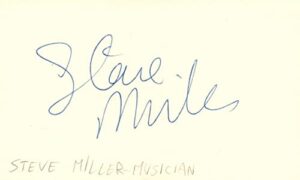 steve miller musician rock music autographed signed index card jsa coa