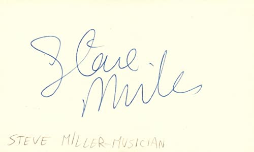 Steve Miller Musician Rock Music Autographed Signed Index Card JSA COA