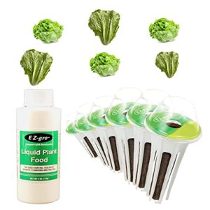 ez-gro salad greens mix (6) pod kit compatible with aerogarden seed pod kit – pre-seeded seed pods for hydroponic garden – 4 oz hydroponic nutrients for smart garden