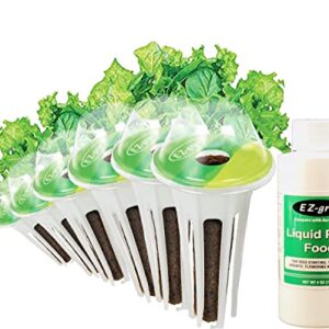 EZ-gro Salad Greens Mix (6) Pod Kit Compatible with Aerogarden Seed Pod Kit - Pre-Seeded Seed Pods for Hydroponic Garden - 4 oz Hydroponic Nutrients for Smart Garden