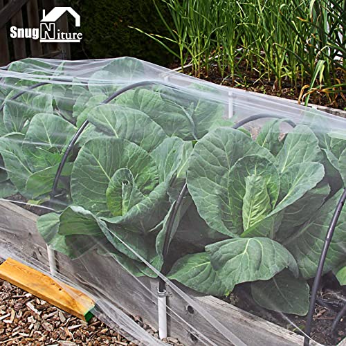 SnugNiture Garden Netting 10x33FT Ultra Fine Mesh Mosquito Netting Plant Covers, White Bird Netting Barrier Greenhouse Row Cover Protect Fruits Flower Vegetables from Birds Deer & Squirrels