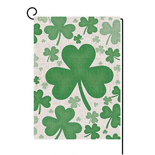 Bravilan St. Patrick's Day Garden Flag Vertical Double Sided Irish Green Shamrock Garden Flag, St Patricks Day Holiday Yard Home Outdoor Decoration 12.5 x 18 Inch