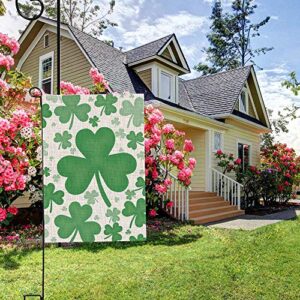 Bravilan St. Patrick's Day Garden Flag Vertical Double Sided Irish Green Shamrock Garden Flag, St Patricks Day Holiday Yard Home Outdoor Decoration 12.5 x 18 Inch