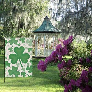 Bravilan St. Patrick's Day Garden Flag Vertical Double Sided Irish Green Shamrock Garden Flag, St Patricks Day Holiday Yard Home Outdoor Decoration 12.5 x 18 Inch