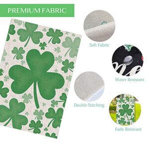 Bravilan St. Patrick's Day Garden Flag Vertical Double Sided Irish Green Shamrock Garden Flag, St Patricks Day Holiday Yard Home Outdoor Decoration 12.5 x 18 Inch