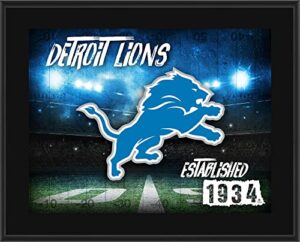 detroit lions 10.5″ x 13″ sublimated horizontal team logo plaque – nfl team plaques and collages