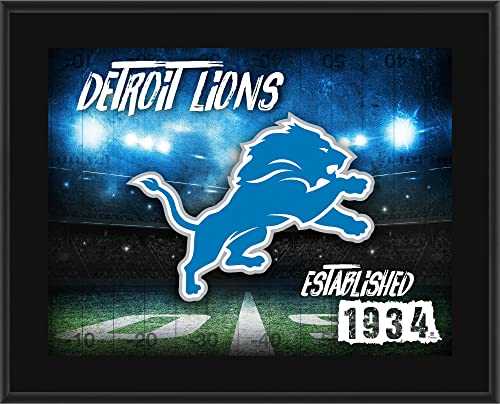 Detroit Lions 10.5" x 13" Sublimated Horizontal Team Logo Plaque - NFL Team Plaques and Collages